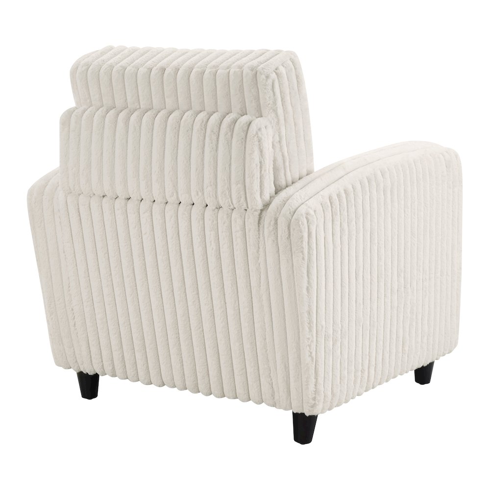 Venus Club Chair in White Cord Fabric and Dark Espresso Finish Legs