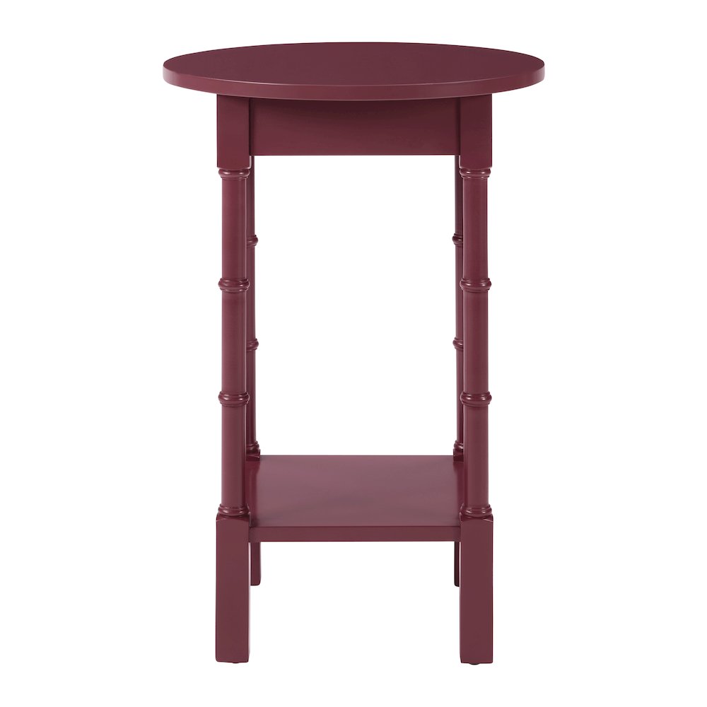 Golden Side Table in Maroon Wood Finish