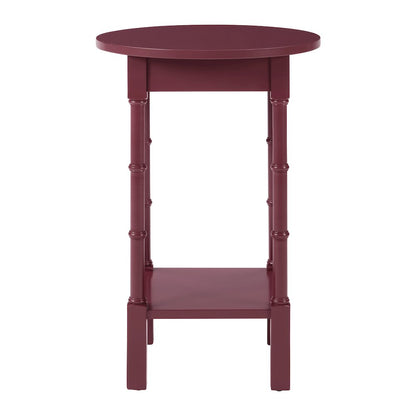 Golden Side Table in Maroon Wood Finish