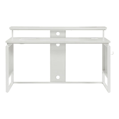 Ace 60" Desk with Hutch in White Top and White Frame