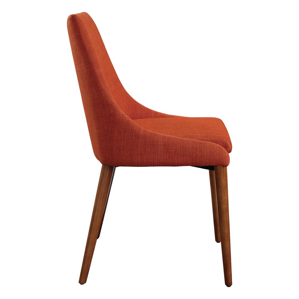 Palmer Mid-Century Modern Fabric Dining Accent Chair in Tangerine Fabric 2 Pack, PAM2-M5