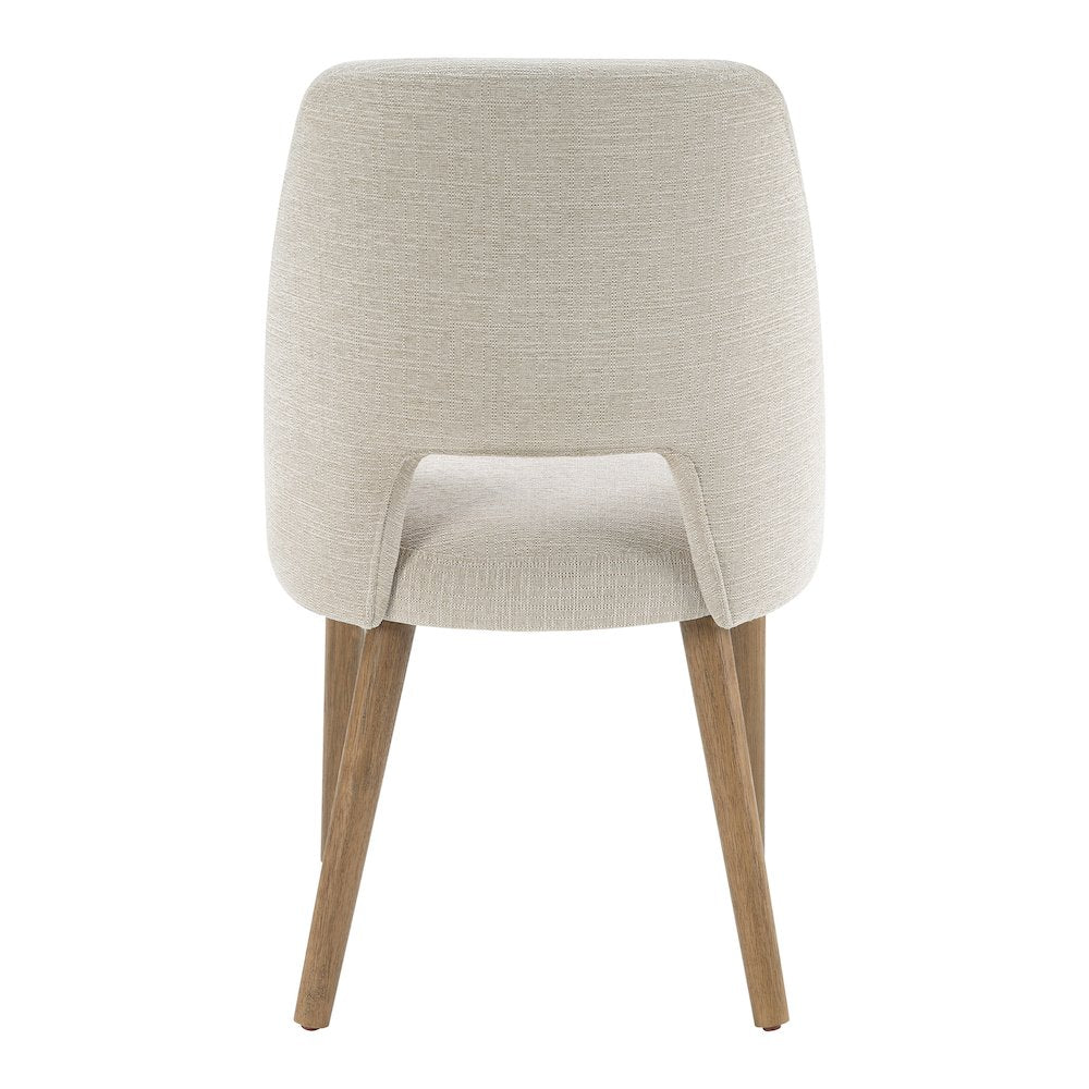 Ralston Dining Chair in Linen Fabric with Medium Oak Legs 2-Pack