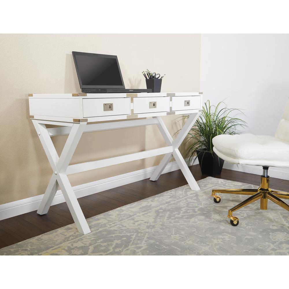 Wellington 46" Desk with Power in White Finish, WELP4630-WH