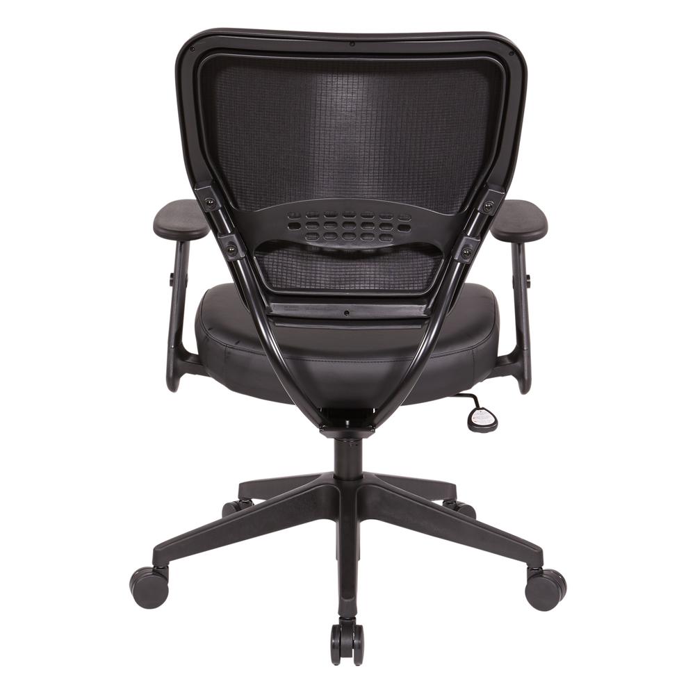 Antimicrobial Dillon Black Seat and Back Task Chair with Adjustable Angled Arms and Nylon Base, 5500D-R107