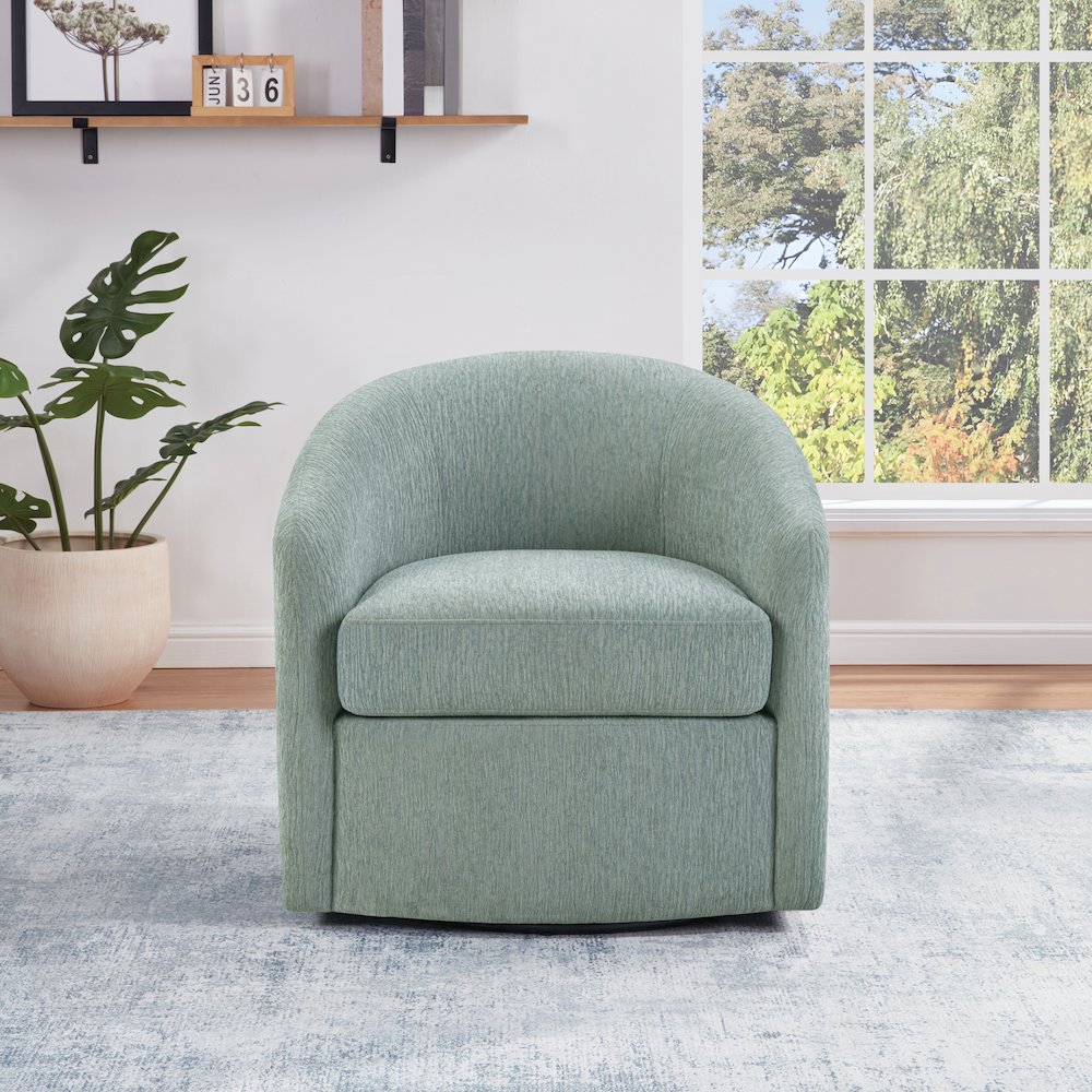 Bella Swivel Chair in Mist Fabric