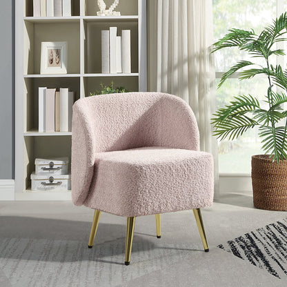 Abrina Vanity Chair in Dusty Rose Fabric with Gold Legs