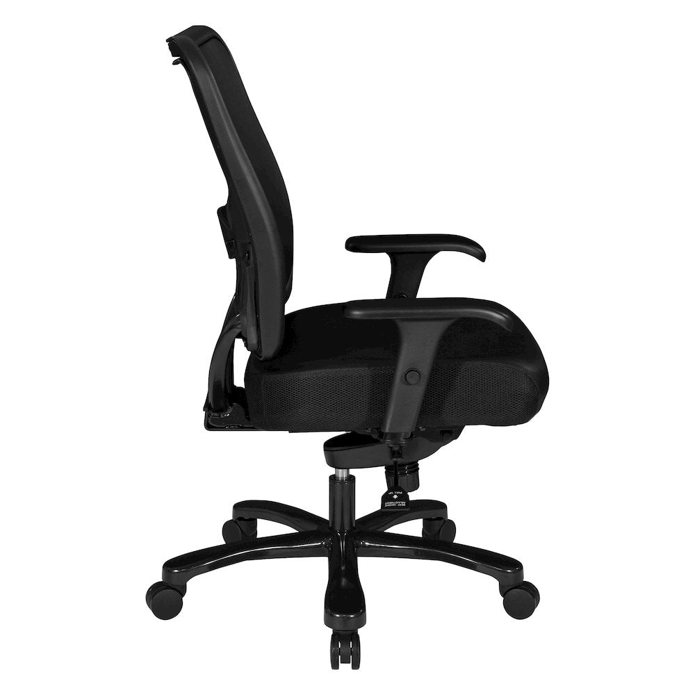Big & Tall Dillon Black Ergonomic Chair With Black Dillon Fabric Seat