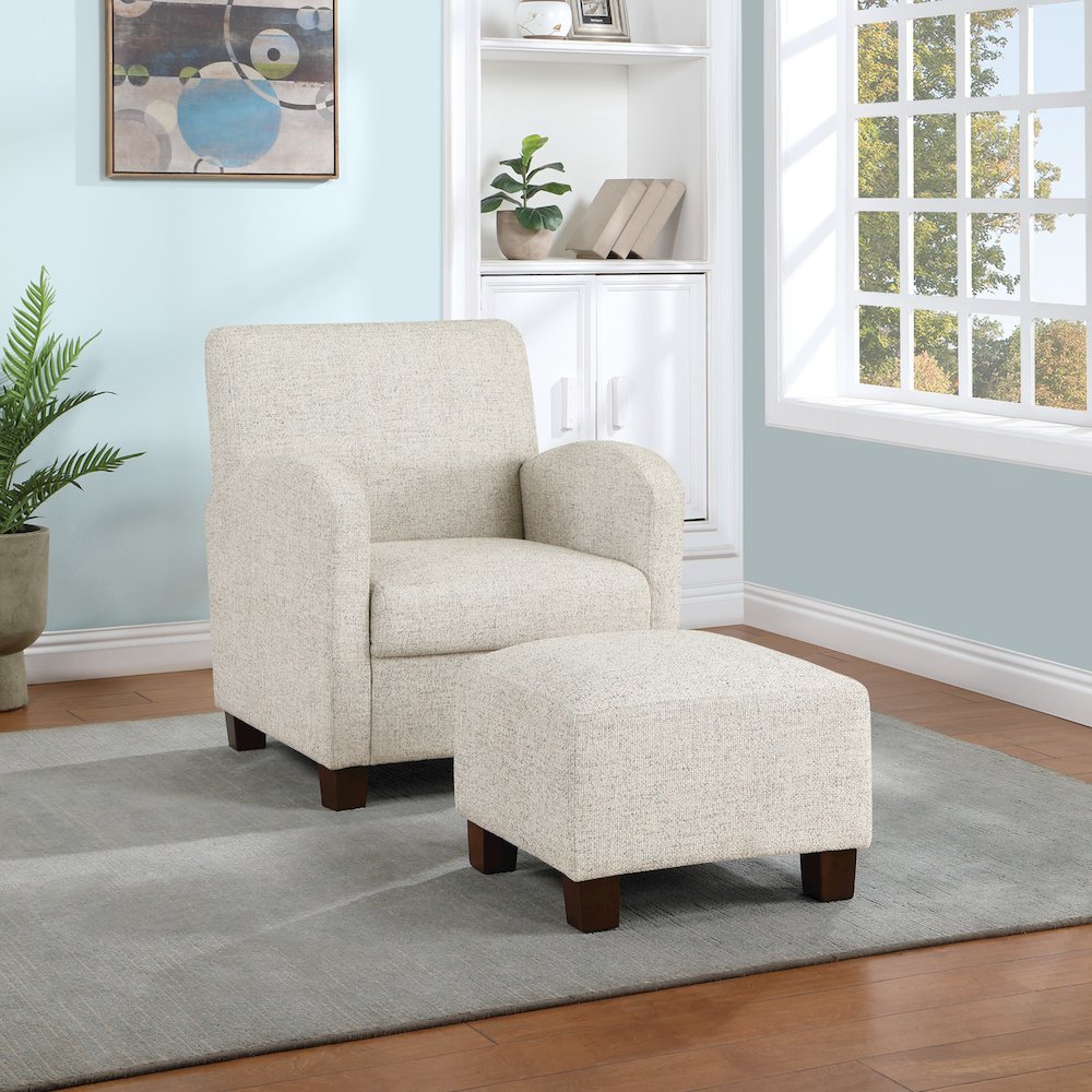 Aiden Chair & Ottoman Faux Leather