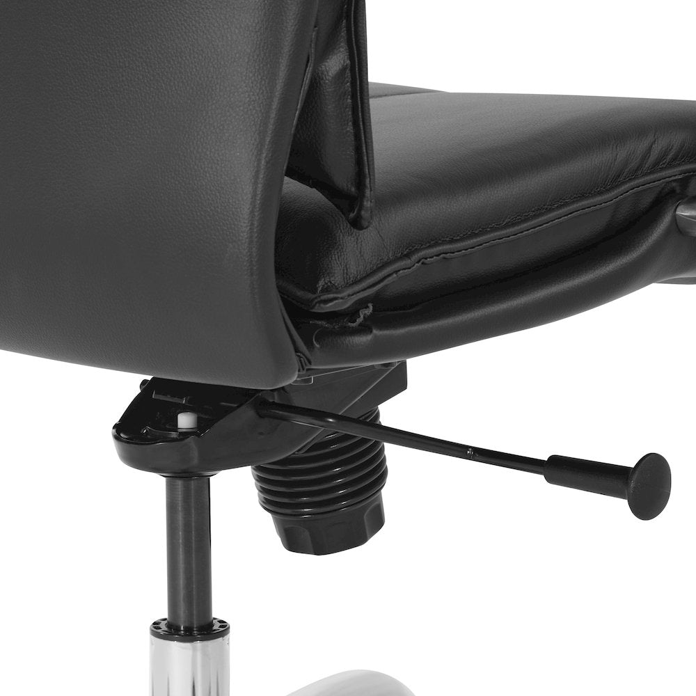 Deluxe Mid Back Black Lthr Chair