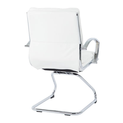 Guest Faux Leather Chair with Chrome Base and Includes Removable Arm Sleeves