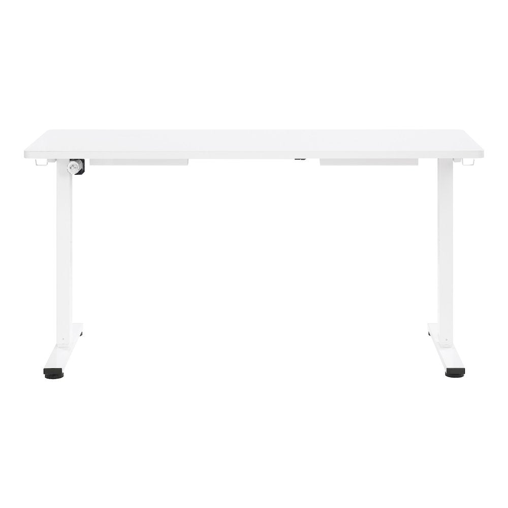 Primo 59"W Sit to Stand Electric Height Adjustable Desk in White Finish