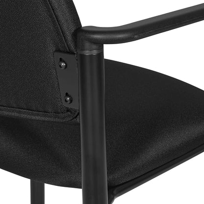 Big & Tall Guest Chair in Icon Black Fabric with PU Arms and Black Metal Frame