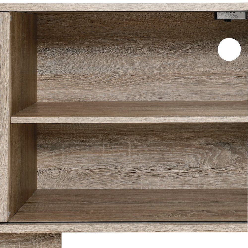 Ace 60"x 50" L-Shape Desk in River Oak Top and Matte Black Frame