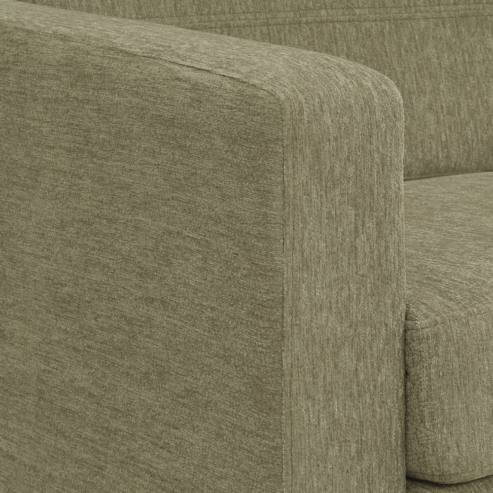 Pacific Loveseat in Sea Green Fabric with Chrome Legs