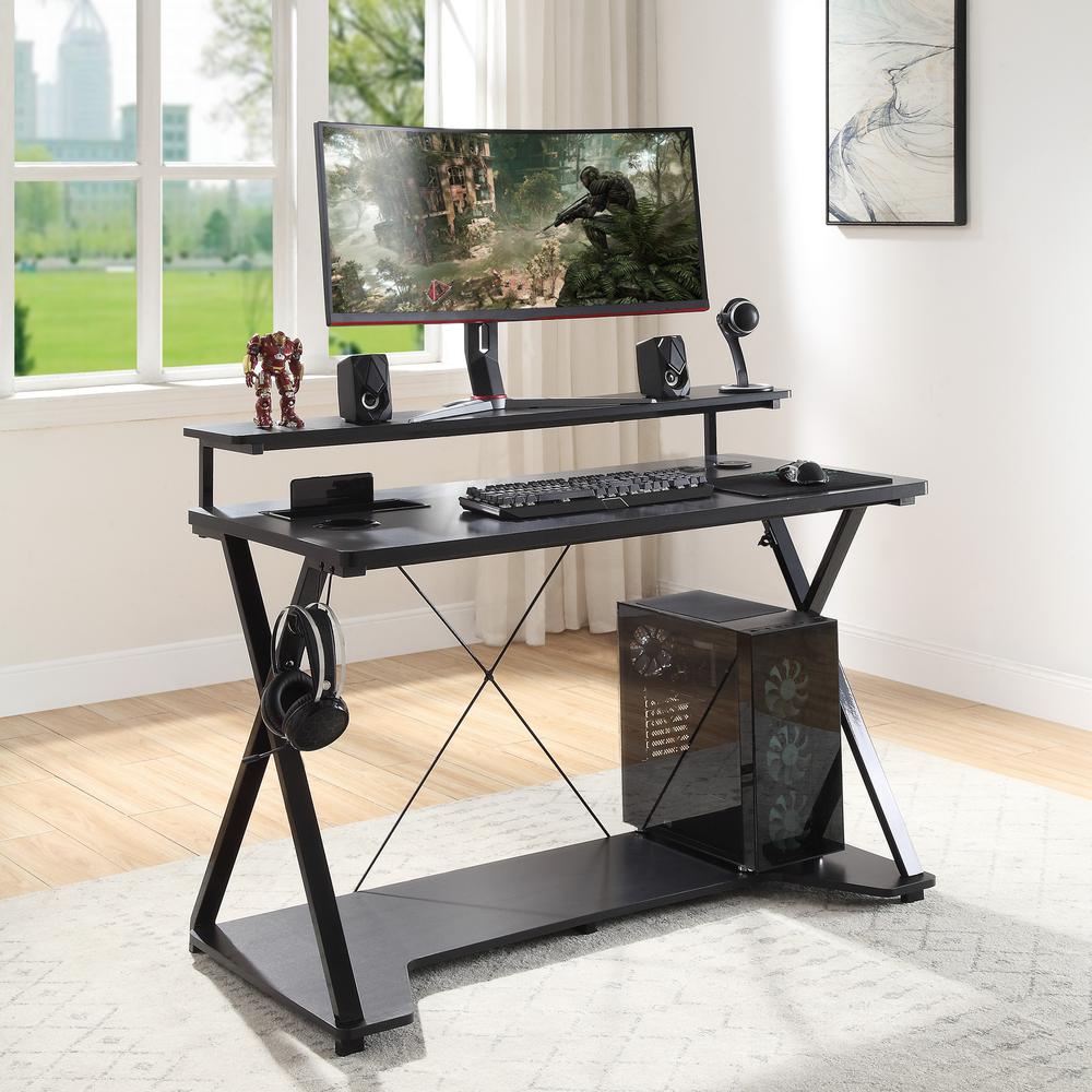 Checkpoint Ghost Battlestation Gaming Desk with RGB LED Lights, CKP4824GD