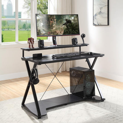 Checkpoint Ghost Battlestation Gaming Desk with RGB LED Lights, CKP4824GD