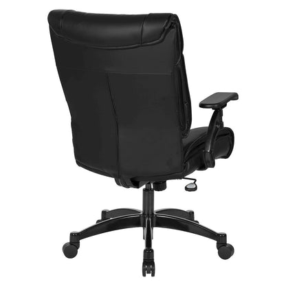 Black Leather Conference Chair with Cantilever Arms, Steel Base