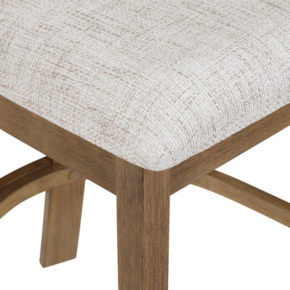 Hanson 26" Counter Stool with Linen Fabric and Medium Oak Wood, 2-Pack