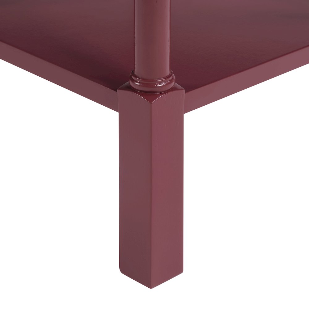 Golden Side Table in Maroon Wood Finish