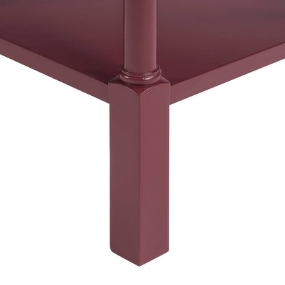 Golden Side Table in Maroon Wood Finish