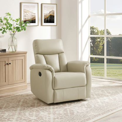 Carillo Pushback Recliner in Taupe Faux Leather