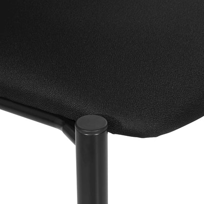 Big & Tall Armless Guest Chair in Icon Black Fabric with Black Metal Frame
