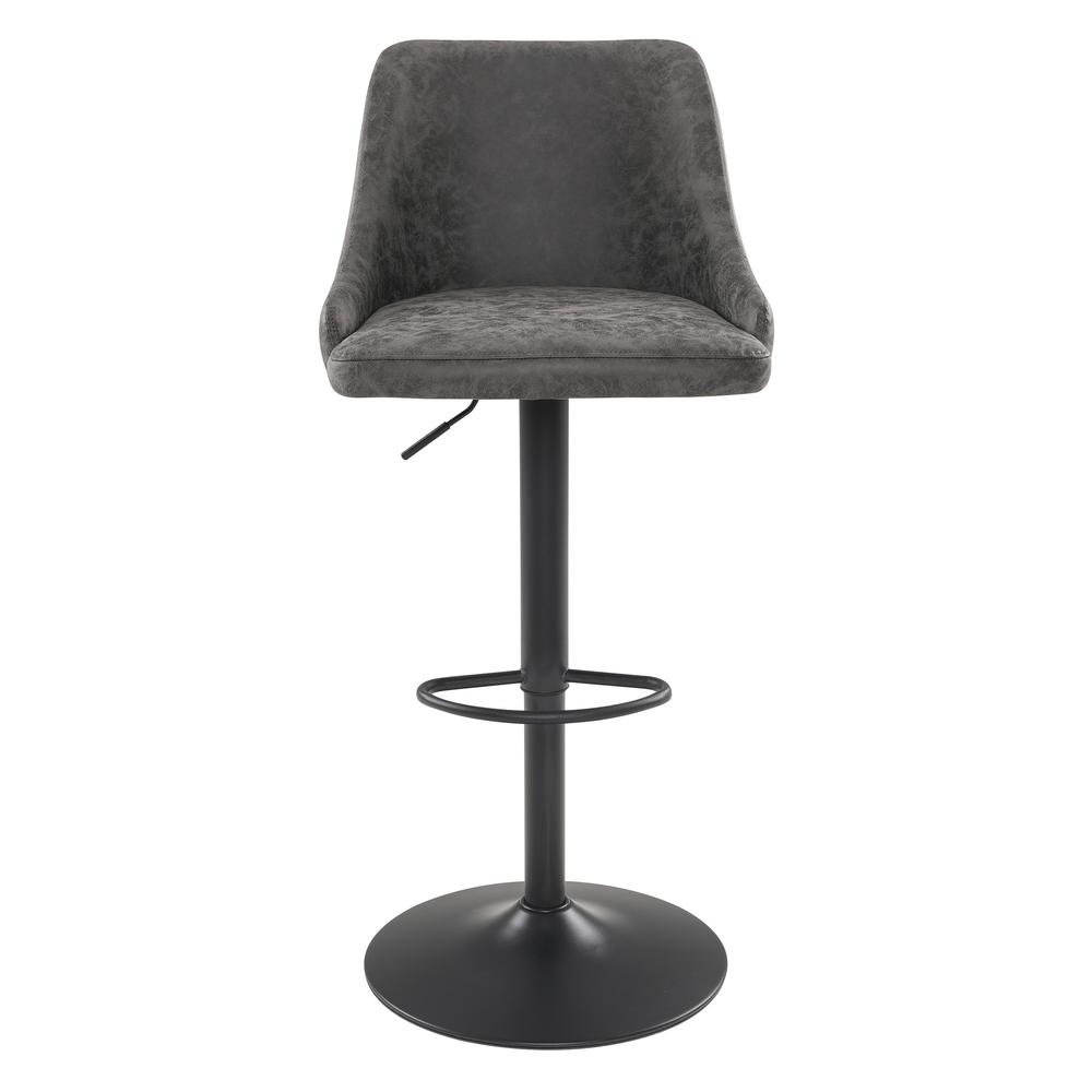 Sylmar Height Adjustable Stool in Charcoal Faux Leather