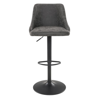 Sylmar Height Adjustable Stool in Charcoal Faux Leather