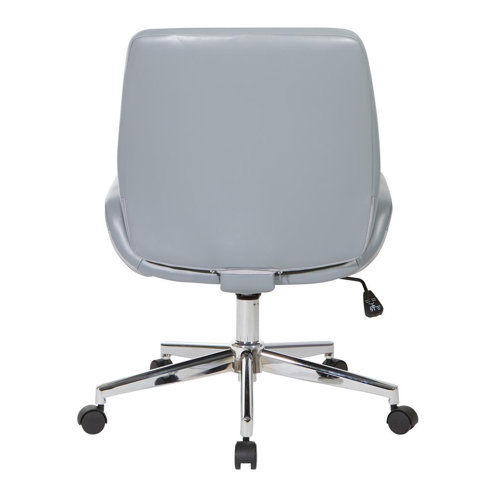 Charcoal Grey Faux Leather Chair with Chrome Finish Base, FL61903C-U42