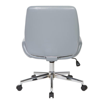 Charcoal Grey Faux Leather Chair with Chrome Finish Base, FL61903C-U42