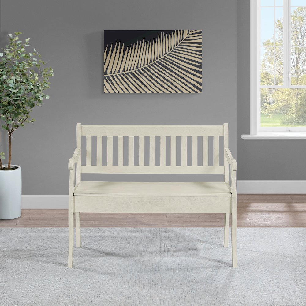 Wakefield Entryway Storage Bench in White Finish