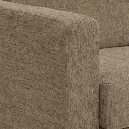 Pacific Loveseat in Taupe Fabric with Chrome Legs
