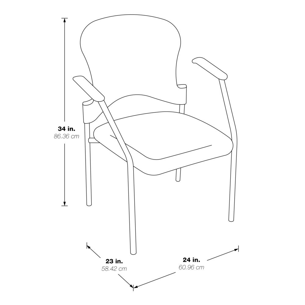 ProGrid Mesh Back with Padded Fabric Seat Visitor's Chair with Arms and Titanium Finish Frame, 86710R-30