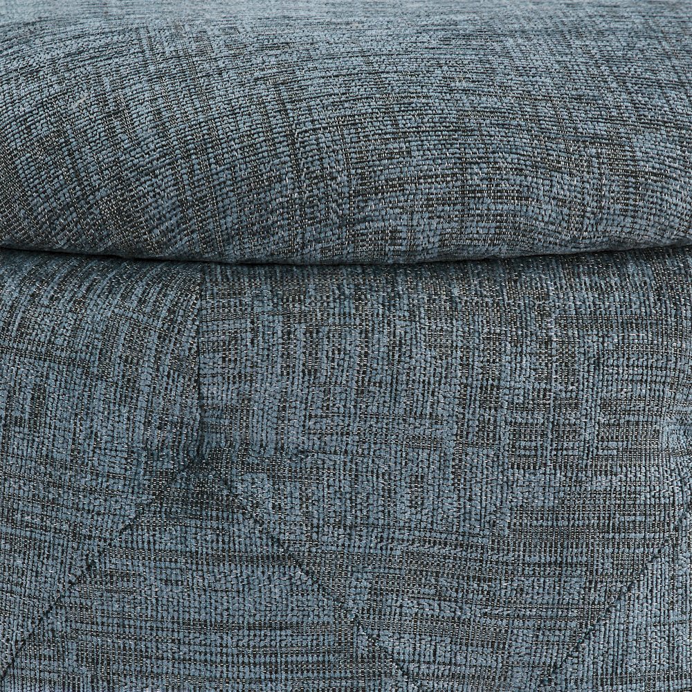 Erindale Round Storage Ottoman in Navy Fabric