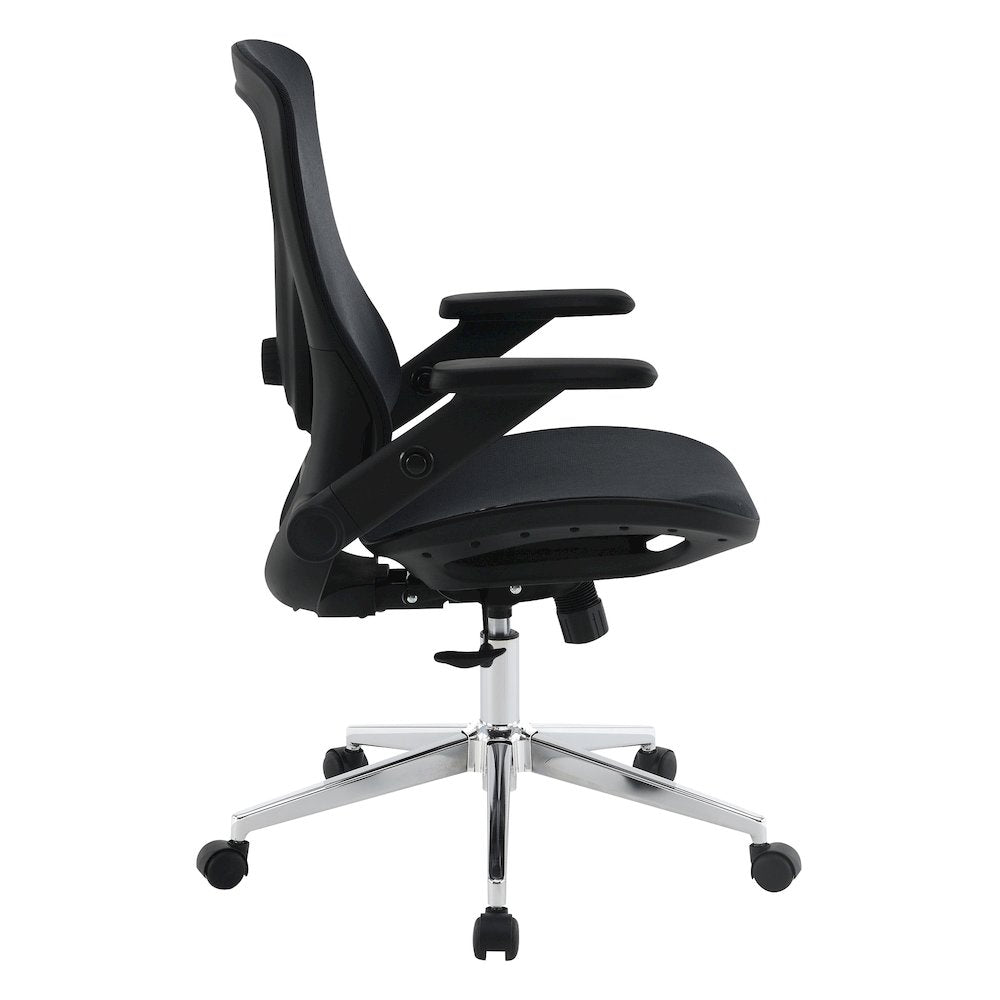 Black Matrix Seat and Back Manager’s Chair, PU-Padded Adjustable 4D Flip Arms