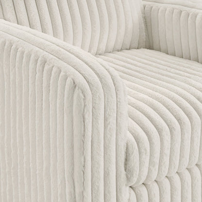 Venus Club Chair in White Cord Fabric and Dark Espresso Finish Legs