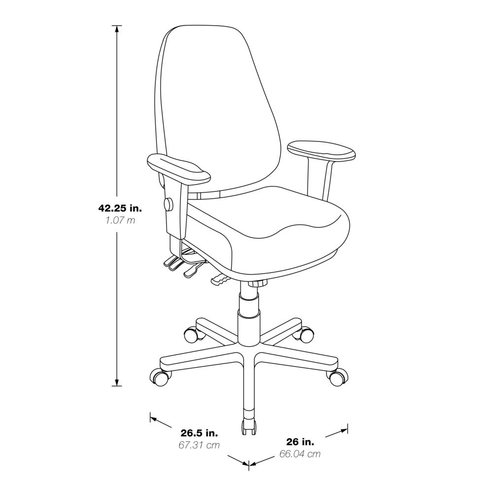 Deluxe Multi Function Ergonomic High Back Chair in Dillon Black, EC4350-R107