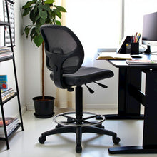 Black Drafting Chair – Office Chair With 20-Inch Foot Rest for Tall Desk