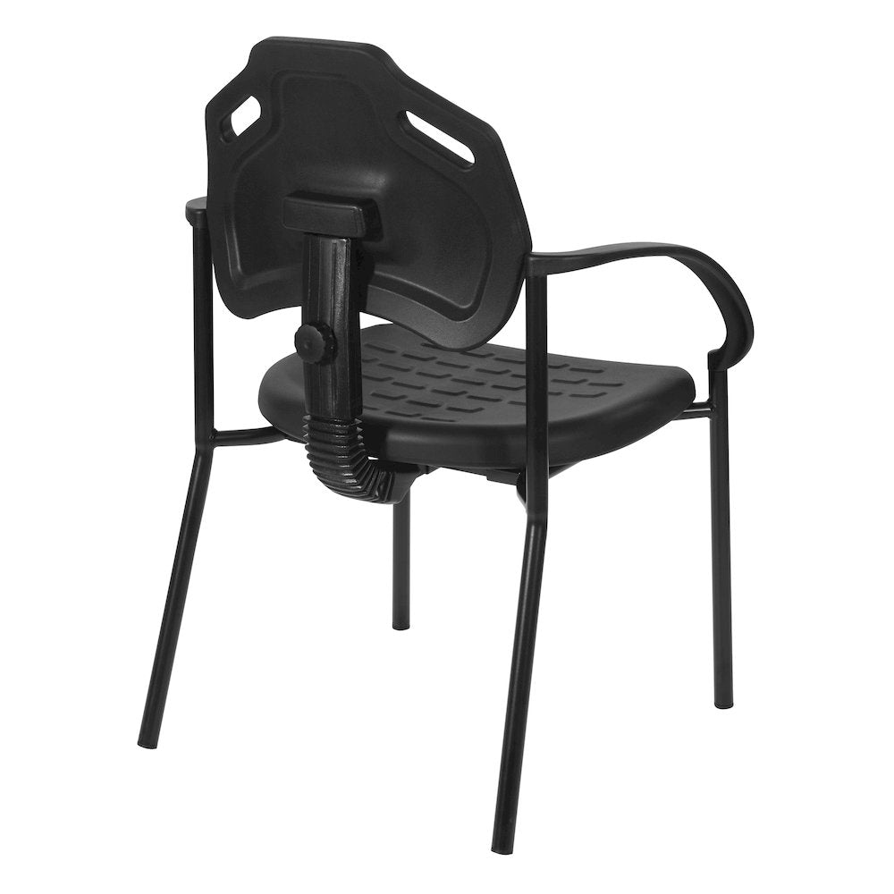 Black Self Skinned Urethane Guest Arm Chair in Black Finish Frame
