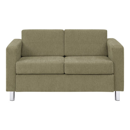 Pacific Loveseat in Sea Green Fabric with Chrome Legs
