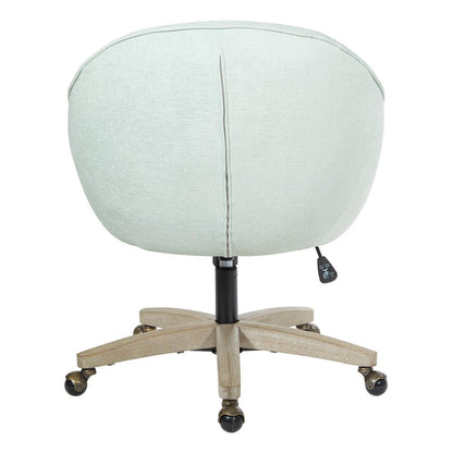 Nora Office Chair in Mint Fabric with Grey Brush Wood Base KD, NRA26-M75