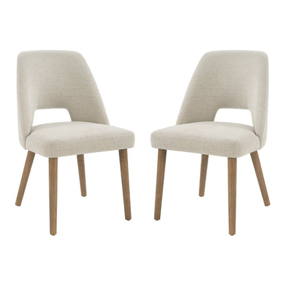 Ralston Dining Chair in Linen Fabric with Medium Oak Legs 2-Pack