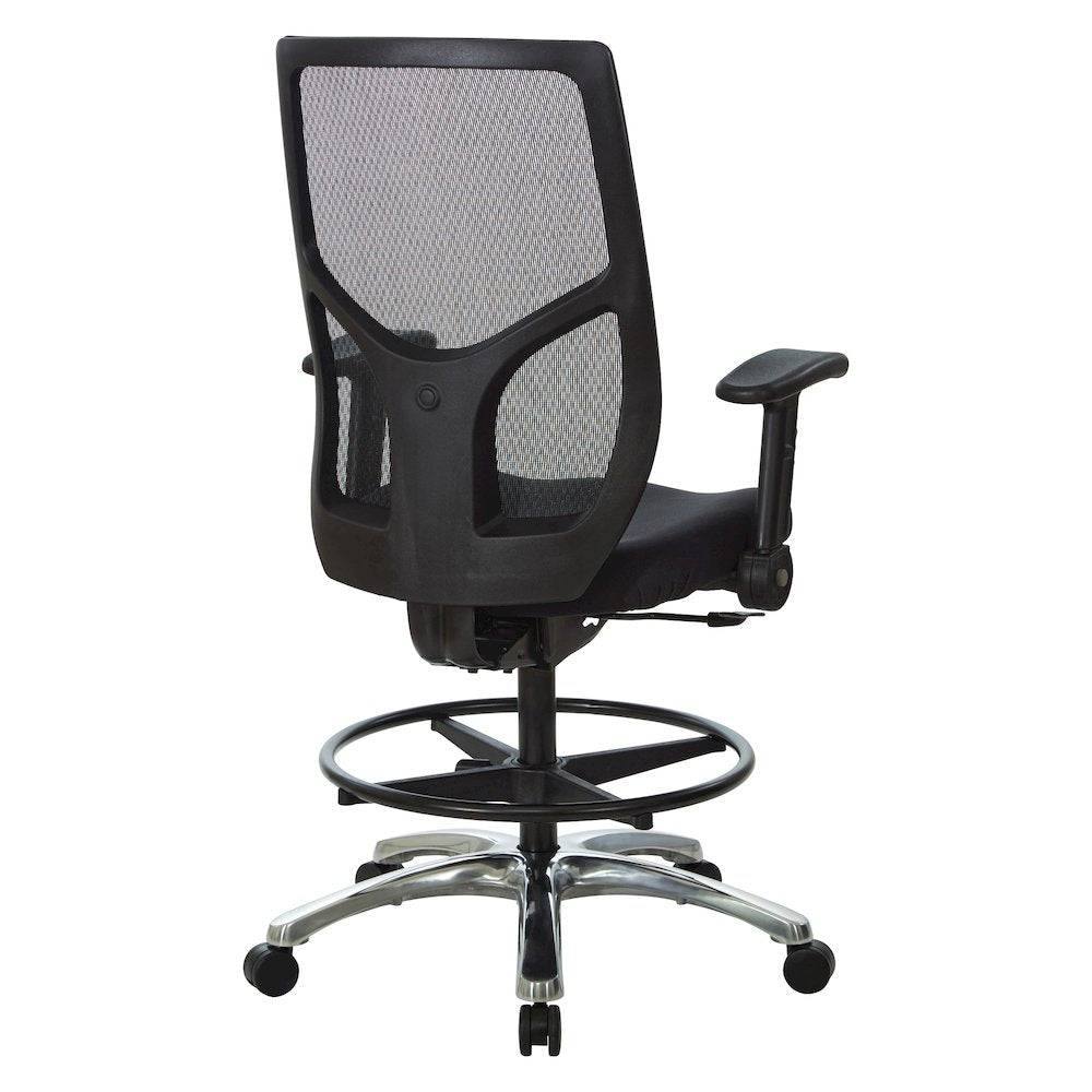 ProGrid Mesh Back Drafting Chair in  FreFlex Coal Fabric with Padded Seat