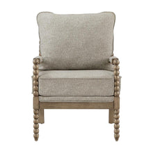 Polyester Spindle Accent Chair with Rubberwood Frame for Living Room, Fog