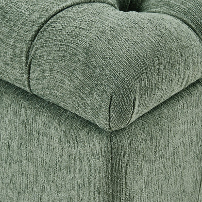 Landis Storage Bench in Green Fabric