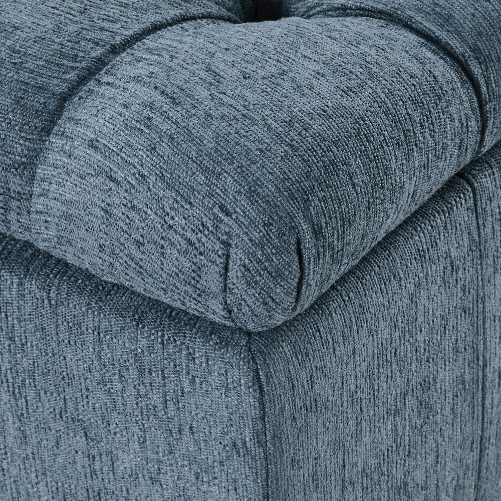Landis Storage Bench in Blue Fabric