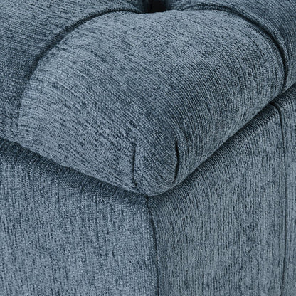 Landis Storage Bench in Blue Fabric