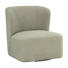 Polyester Upholstered Contemporary Swivel Accent Armchair with Steel Base, Fog
