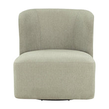 Polyester Upholstered Contemporary Swivel Accent Armchair with Steel Base, Fog