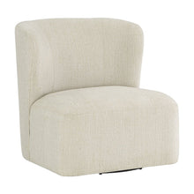 Polyester Upholstered Contemporary Swivel Accent Armchair with Steel Base, Linen